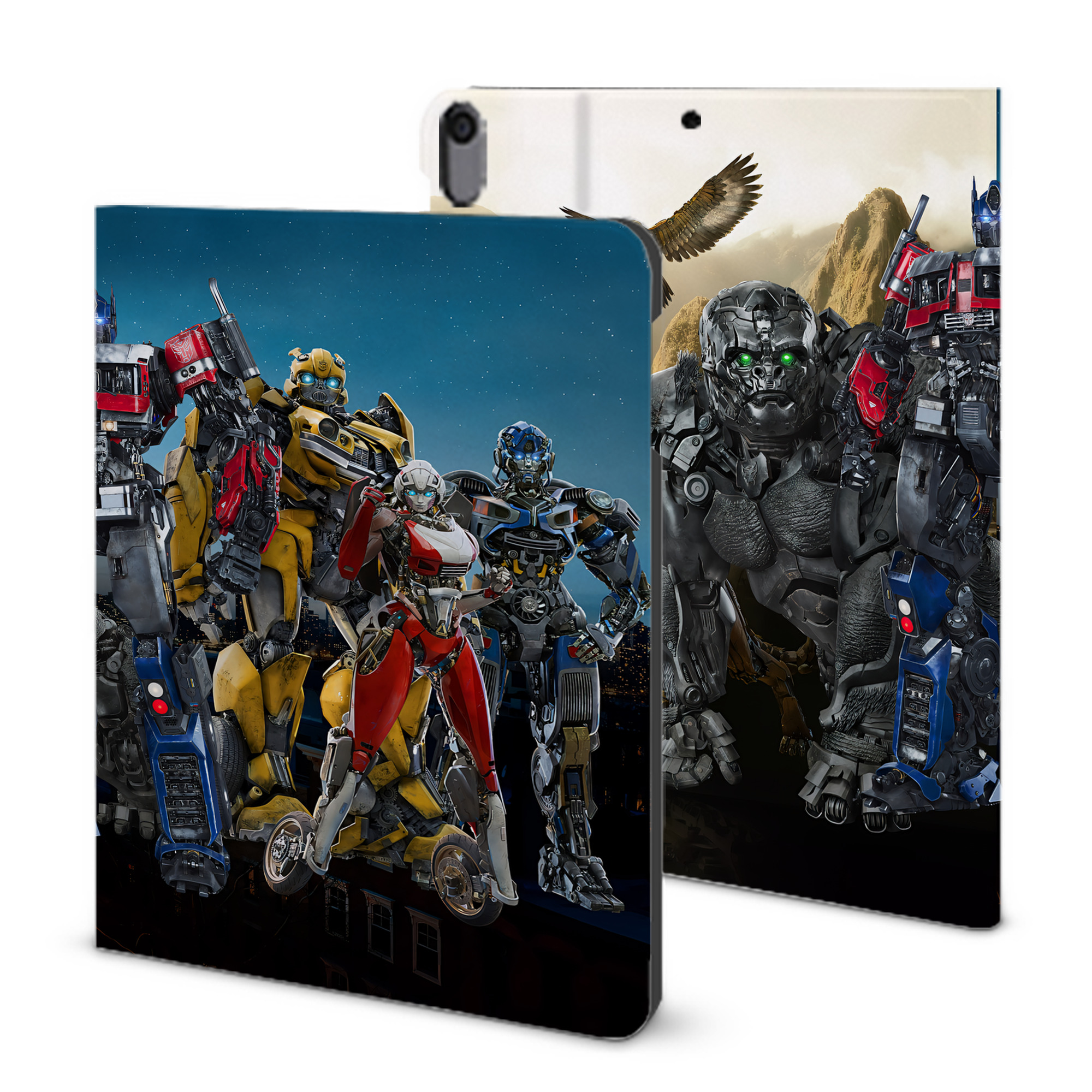 （画像用） Transformers トランスフォーマー IPad ケース ブック型 PUレザー TPU 耐衝撃 軽量 薄型 ペン収納なし 全面保護 IPad 各モデル対応